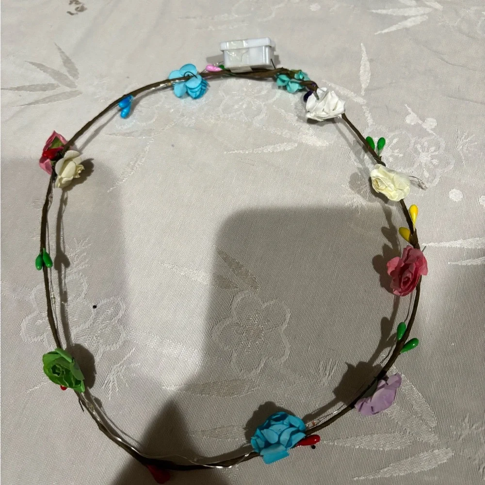 Floral LED Headband with Multicolor Lights